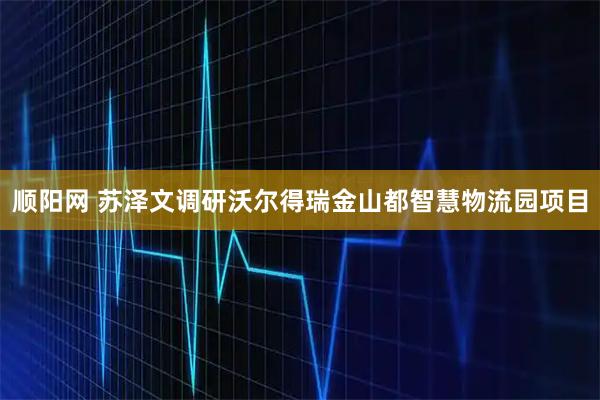 顺阳网 苏泽文调研沃尔得瑞金山都智慧物流园项目