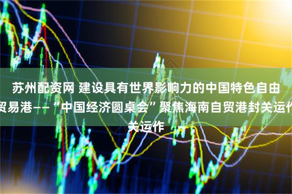 苏州配资网 建设具有世界影响力的中国特色自由贸易港——“中国经济圆桌会”聚焦海南自贸港封关运作